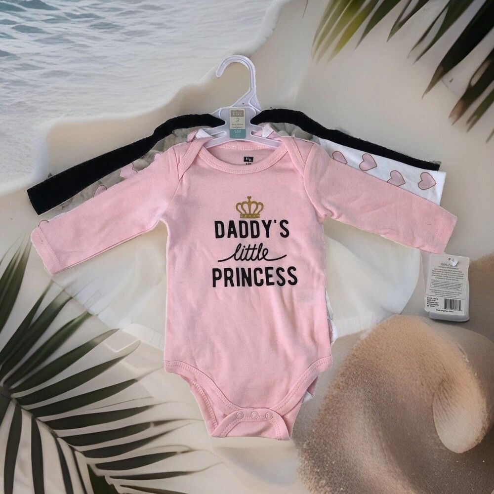 Hudson Baby 3 Long Sleeve Bodysuits 0-3 Months NWT